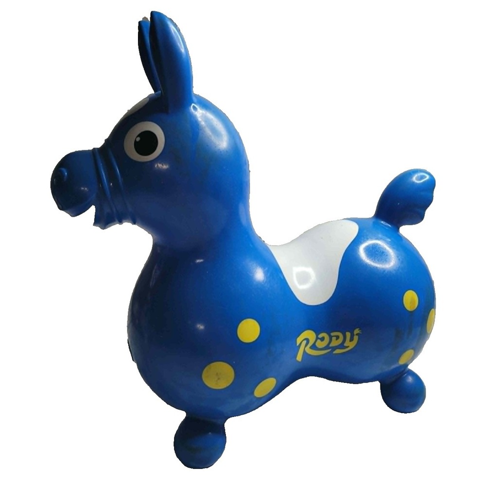 Vintage 1984 Ledraplastic‎ Rody Bounce Horse Blue Inflatable Made In Italy